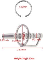 Hollow Stainless Urethral Sounds Penis Plug Urethral Dilator with Cock Ring - Image 4