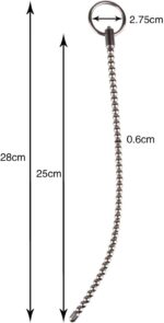 280mm Stainless Steel Urethral Sound Beaded Urethral Penis Plug - Image 2