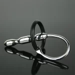 Metal Penis Plug Urethral Catheter With Silicone Penis Ring Urethra Dilator Stimulation Sounding - Image 2