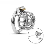 Chastity Lock Belt Bird Dick Cage Penis Ring Orgasm Stainless Steel Cockring Erection - Image 4