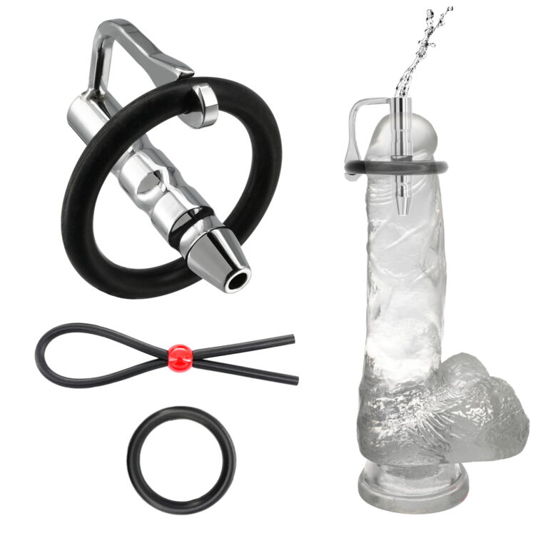 304 Stainless Steel Hollow penis plug With Adjustable fixing ring